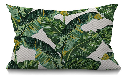 Smooffly Palm Leaves Decorative Throw Pillow Cover Case, Tro