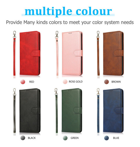 Funda Tipo Cartera De Piel Con Tapa Magnética 2 En 1 Para Ip