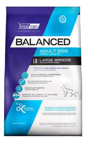 Balanced Vitalcan Adult Dog Large 15 K Alimento Perro Adulto