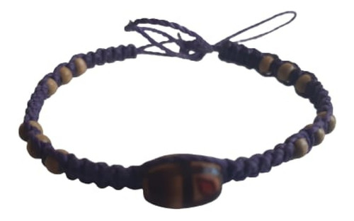 Pulsera De Macramé Y Cuentas De Madera 