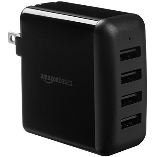 40w 4 Puertos Usb Cargador De Pared Múltiple Negro