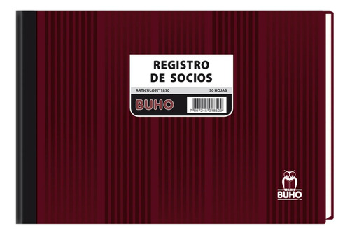 Libro Registro De Socios 50 Hojas Buho