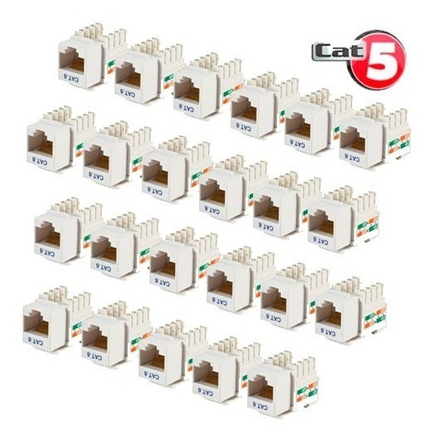 Jack Rj45 Cat5e Conector Hembra Red Utp Paquete De 25 Pz