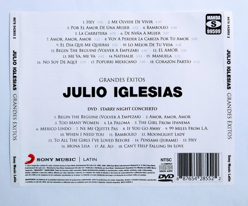 Julio Iglesias Álbum Cd + Dvd Con Grandes Éxitos De Siempre