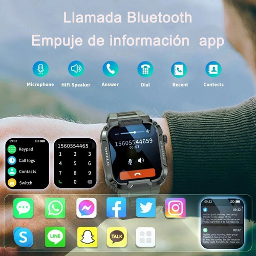 Para Smartwatch, Reloj Inteligente Deportivo Militar Tácti