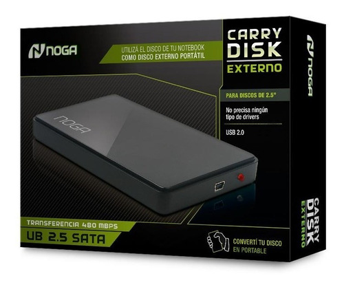 Imagen 2 de 2 de Caja Carry Externo Usb 2.0 Para Disco 2.5 Noganet Ub2.5