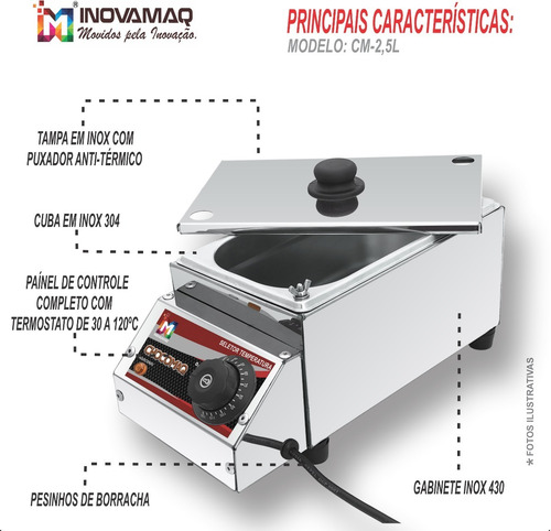 Imagem 4 de 6 de Derretedeira De Multiuso / Chocolate - Cm-2,5l - Inovamaq