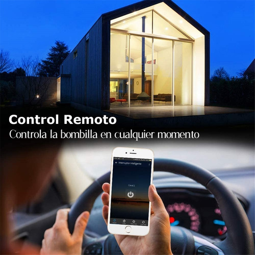 Imagen 5 de 7 de Foco Wifi Bombilla Inteligente Led Con Alexa Google Home 9w