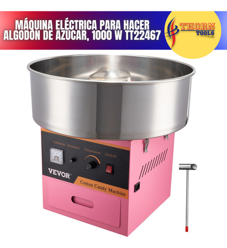 Máquina Eléctrica Para Hacer Algodón De Azúcar, 1000 W Color Rosa