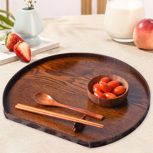 Zx Bandeja De Madera Para Servir Plato De 36,5x32x1,6 Cm