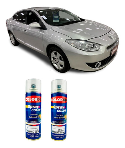 Tinta Spray Automotiva Renault Prata Etoile + Verniz 300ml