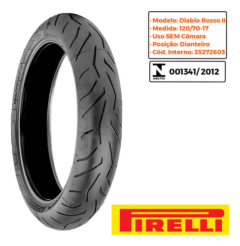 Par Pneu Mt 03 120-70-17 + 160-60-17 Diablo Rosso 2 Pirelli