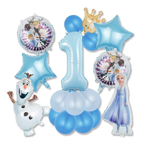 Globo Digital Metálico Elsa Olaf Frozen Cumpleaño Fiesta