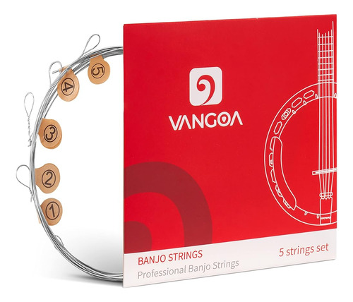 Vangoa Banjo Strings, Empaque Sellado Al Vacío Juego De 5 Cu