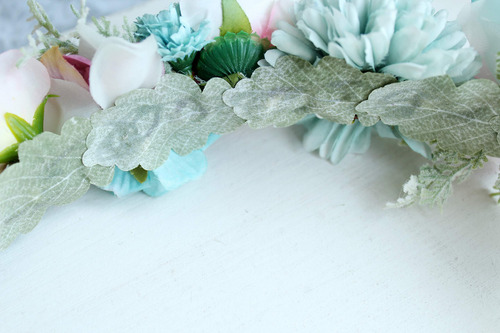 Vivivalue Diadema Ajustable De Flores, Guirnalda Floral, Cor