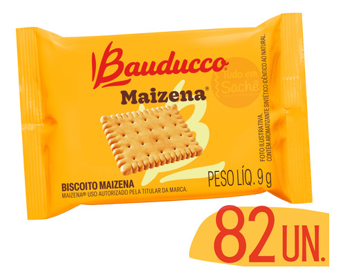 Biscoito Maizena Sache Bauducco 82 Sachês + Brinde