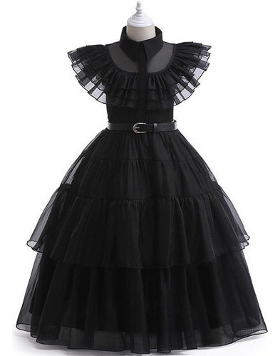 . Vestido Gótica Addams De Miércoles For Niñas Merlina Adams