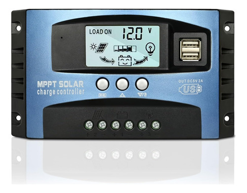 Regulador Carga Solar Mppt Digital 12v 24v 60a Con 2usb
