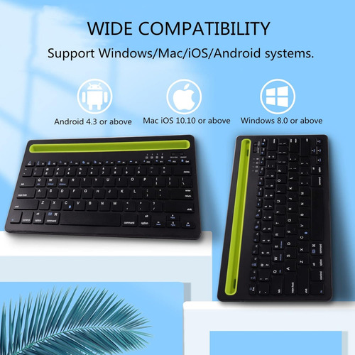 Teclado Inalámbrico Bt Compatibles Con Mac, Android, Ios