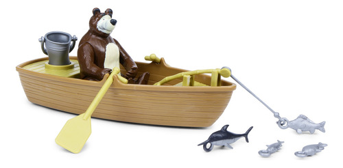 Juguete Muñeco Oso Figuras Masha Y El Oso Playset Bote