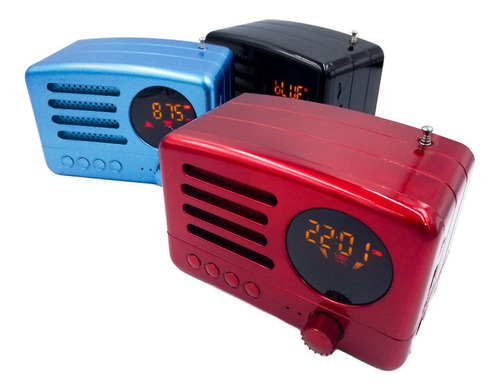 5pzs Bocina Radio Bluetooth Vintage Recargable Usb Portatil
