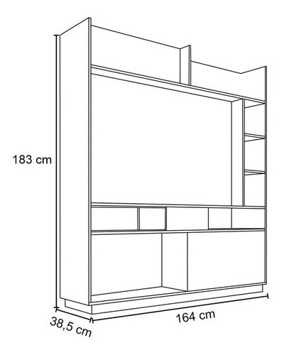 Estante Home Divisor De Ambientes Para Tv Até 50 Pol. Versus