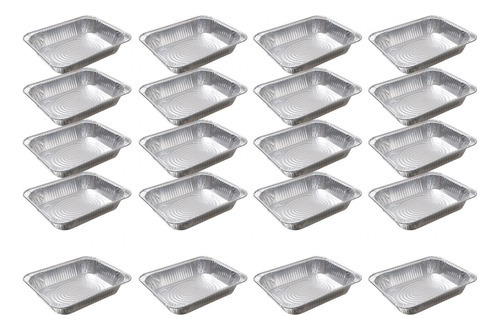 20 Recipientes Desechables De Aluminio Para Tartas Y Aliment