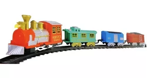 Trem De Brinquedo Com Trilho A Pilha Locomotiva Infantil