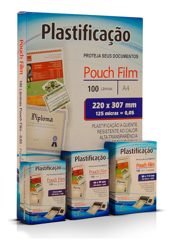 Kit 400 Plástico Para Plastificação Crachá + Cpf + Rg + A4