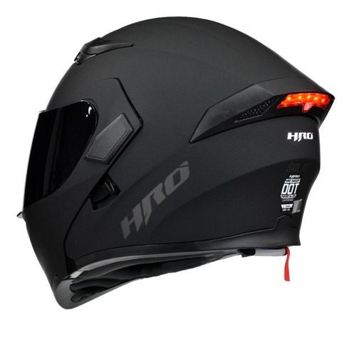 Casco Para Moto Abatible Hro 3400dv Negro Mate Con Luz Stop Tamaño Del Casco L