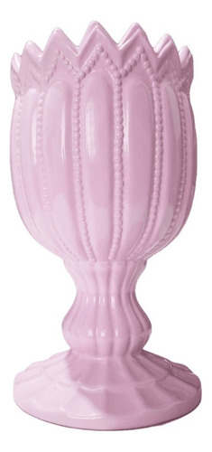  Taça Vaso Decorativo Enfeite Festa Cerâmica 28 Cm 1 Un. Cor Rosa-claro