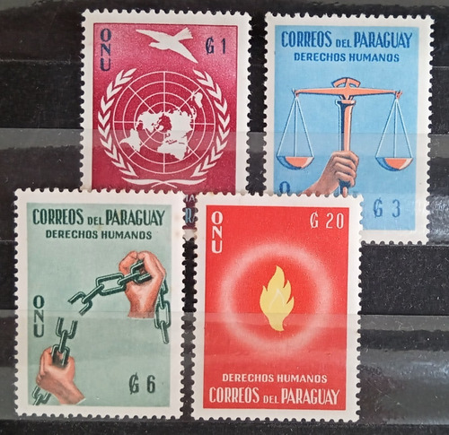 Paraguay, Serie Sc 565-568 Derechos Humanos 1960 Mint L16912