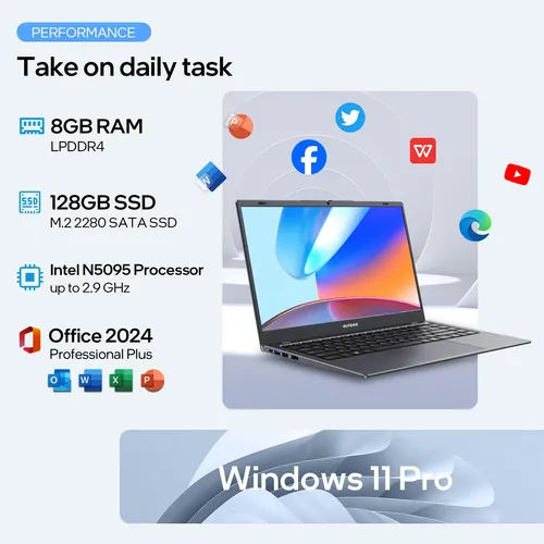 Computadora Portátil 2025, 8 Gb Ram, Ssd 128 Gb, 14 Hd