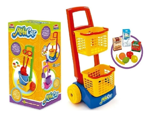 Imagem 3 de 3 de Carrinho Feira Compras No Mercado Com Vários Itens Ref 338