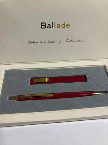 Estuche Vintage 80s Ballade Pluma Y Encendedor