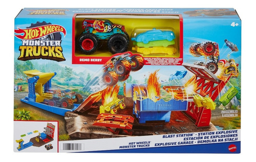 Hot Wheels Monster Trucks Estación De Explosiones Color Multicolor