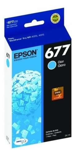 Cartucho De Tinta Epson T677220-al Color Cian De 34 Ml