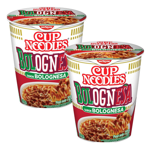 Fideos Nissin Cup Noodles Bolognesa 72gr. X2