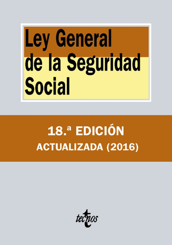 Libro Ley General De La Seguridad Social De Editorial Tecnos