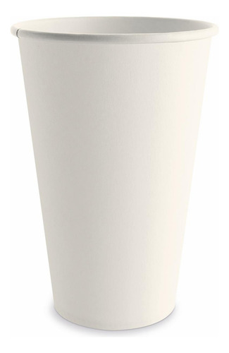 Vaso De Carton Para Café Encerado Biodegradable 16 Oz 50 Pz Color Blanco