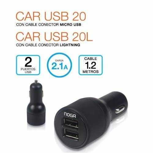 Cargador Noga Car USB 20 usb de auto con cable carga rápida