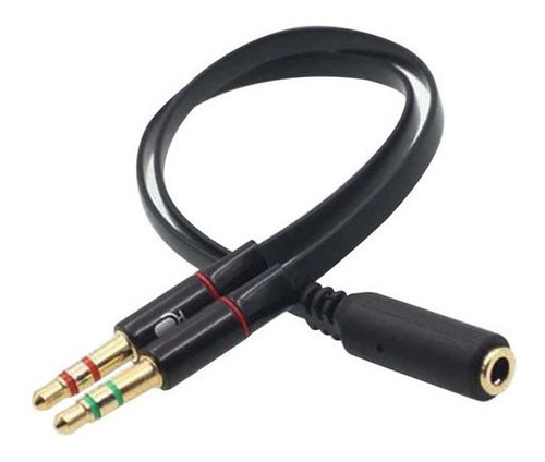 Cable Adaptador Divisor Audio 2 Plug A 1 Jack 3.5 Mm Combo