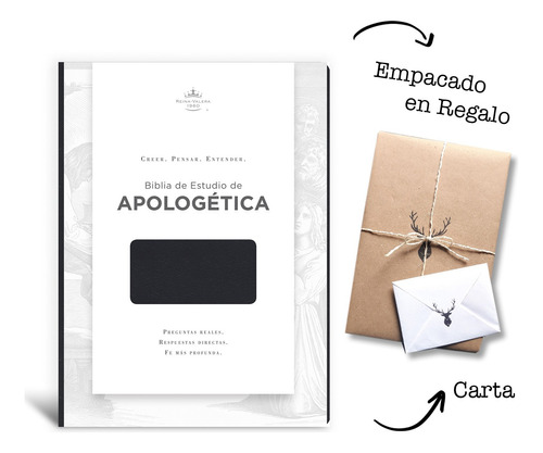 Biblia De Estudio De Apologética Negro Imitación Piel