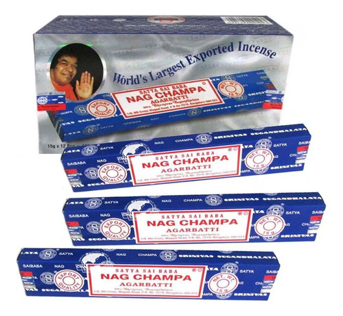 Incenso Nag Champa Satya Sai Baba 15gx12 - Importado