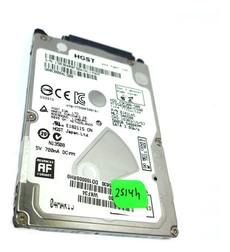 Disco Duro 500gb Hgst 7200 Z5k500 Sata 6gbps 2.5 Laptop