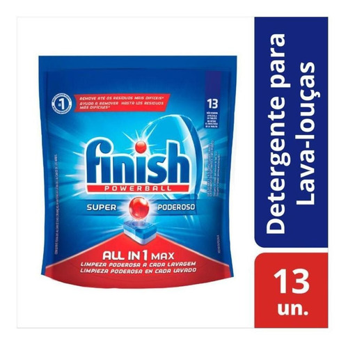 Imagem 1 de 5 de Detergente De Máquina De Lavar Louças Finish Powerball 13 Un