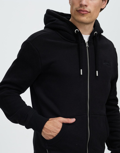 Exclusivo Poleron Con Capucha Superdry, Black L