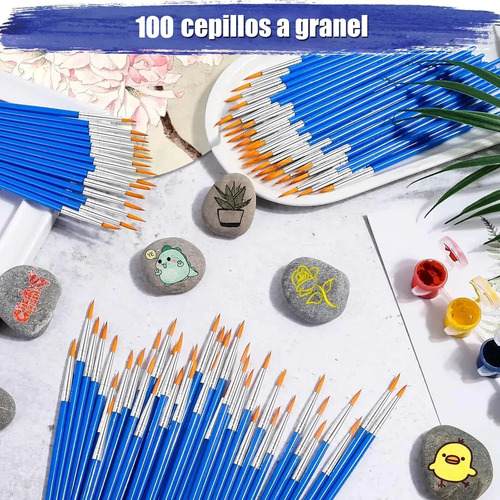 100 Set Pinceles Acuarela Acrílico Óleo Guache
