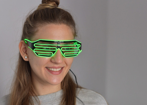 Imagen 7 de 10 de Anteojo Lente Risky Neon Full Led Wayfarer Flogger X1