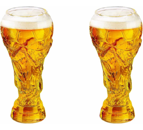 Vasos Cerveza Copa Del Mundo Pack 2 Shop Vidrio Trofeo 400ml